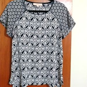 Loft blue and white blouse